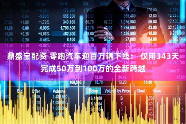 鼎盛宝配资 零跑汽车迎百万辆下线： 仅用343天完成50万到100万的全新跨越